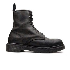 RARE Dr. Martens Dark Punk Floral Distressed Leather Boots